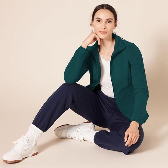 Green Zip-Up Fleece Jacket image 4